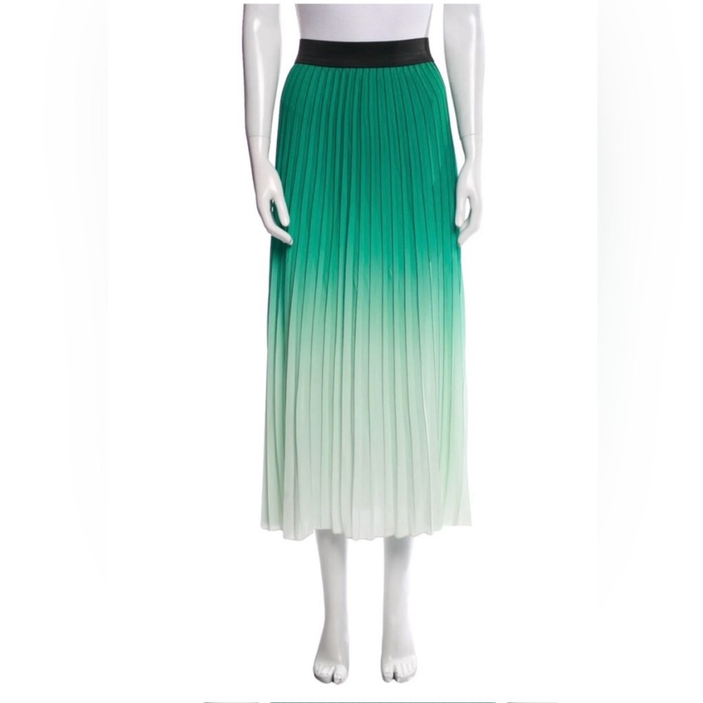Elegant Green Ombre Pleated Skirt